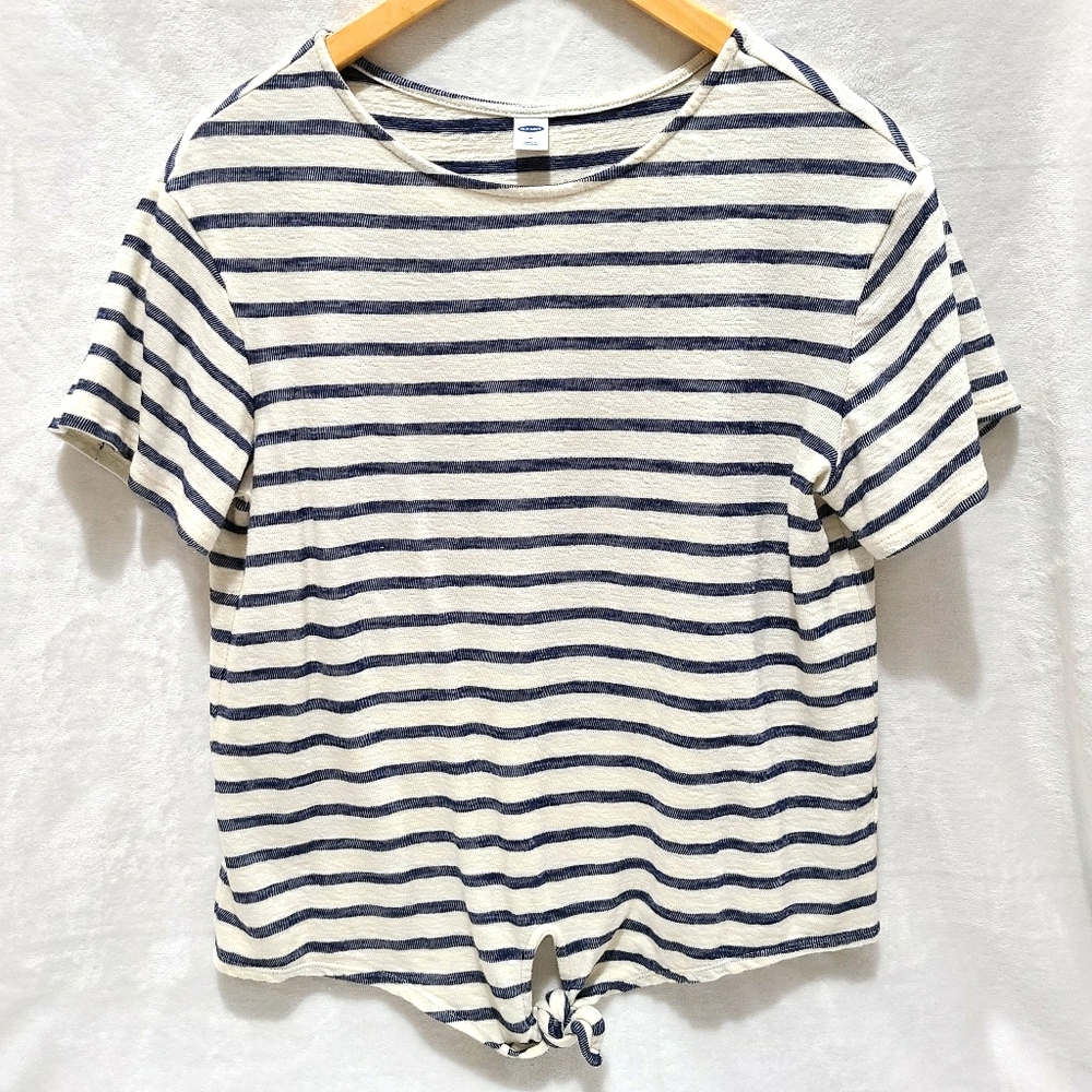 Old Navy Striped Crop Top Tee Shirt Size M